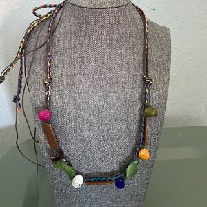Beaded boho necklace adjustable length